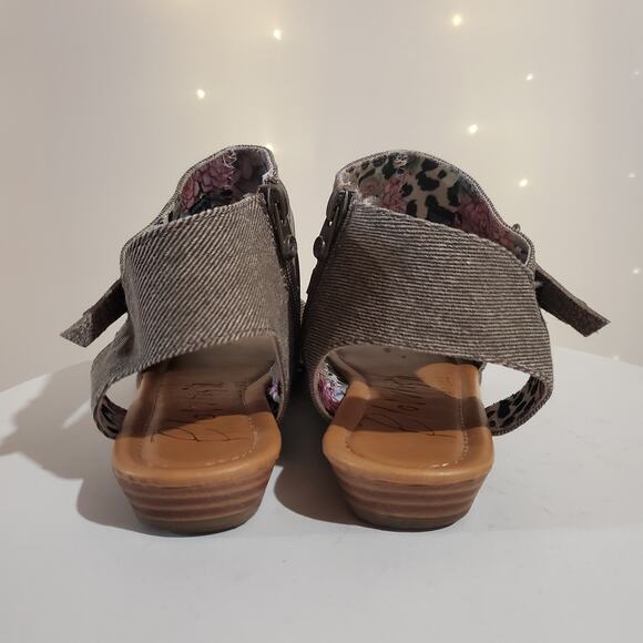 Blowfish Malibu Bella Open Toe Fabric Bootie Sandals Womens Size 8 Brown Tan - Picture 5 of 11